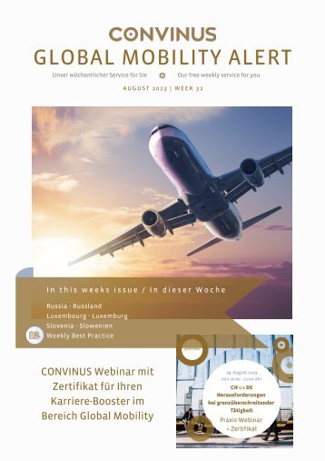 CONVINUS Global Mobility Alert - Week 32.2023
