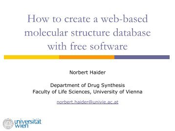 How to create a web-based - Pharmaceutical Chemistry