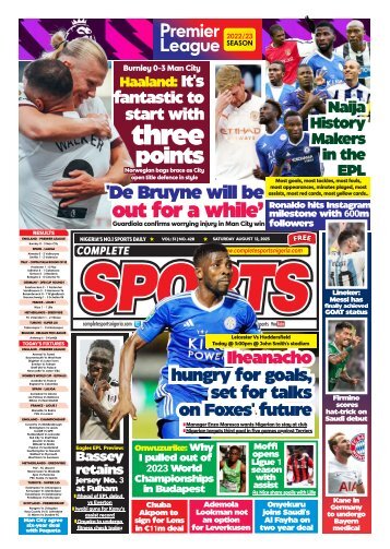 COMPLETE SPORTS - SATURDAY, AUG 12, 2023