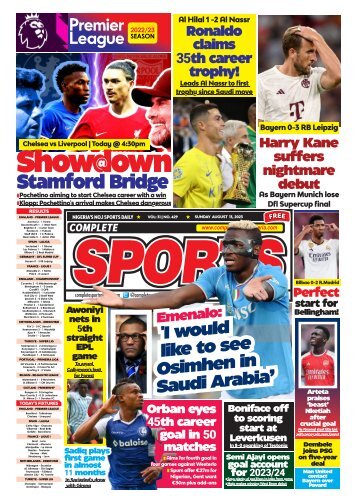 COMPLETE SPORTS - SUNDAY, AUG 13, 2023