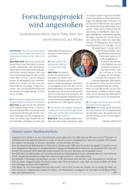 Kulturfenster Nr. 04|2023 - August 2023