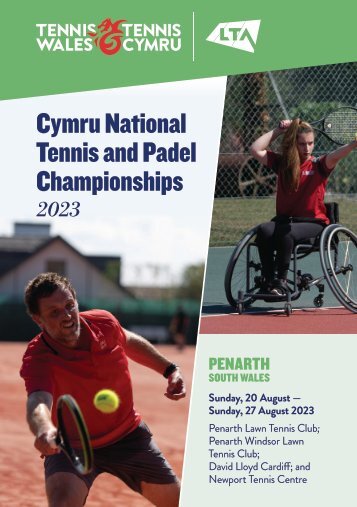 Cymru National Tennis and Padel Championships 2023 Programme