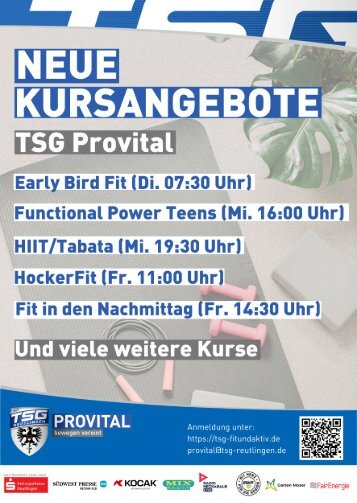 TSG Fitness- und Gesundheits- Kurse/Trimester 2023