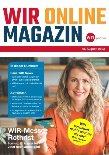 WIR ONLINE MAGAZIN vom 15. August 2023