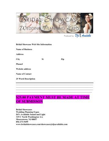 Bridal Show Web Site Information (1)