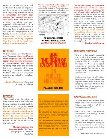 ENGL 3860: Dawn of Everything Reading Guide Zine