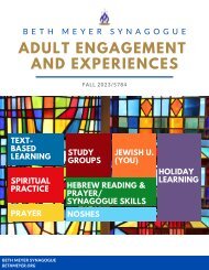 Fall 2023/5784 Adult Engagement and Experiences