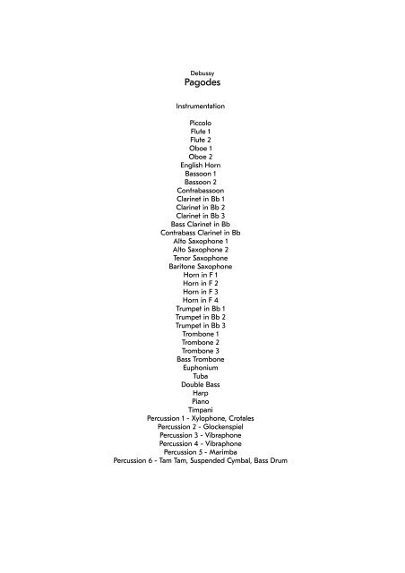 Pagodes Score &amp; Parts - 