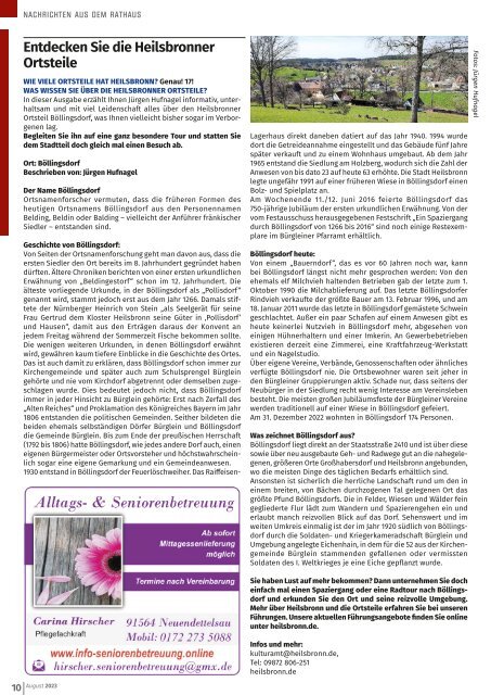 Monatsblatt Heilsbronn August 2023