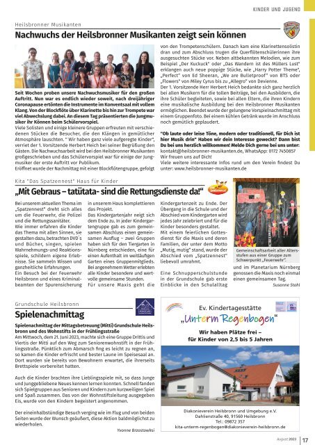 Monatsblatt Heilsbronn August 2023
