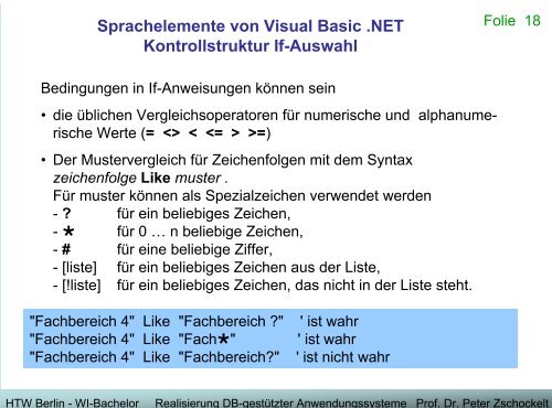 Ereignisse in Visual Basic .NET - Wirtschaftsinformatik HTW Berlin