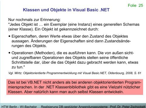 Ereignisse in Visual Basic .NET - Wirtschaftsinformatik HTW Berlin