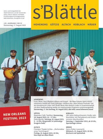 s'Blättle Nr. 33 - Do, 17. August 2023