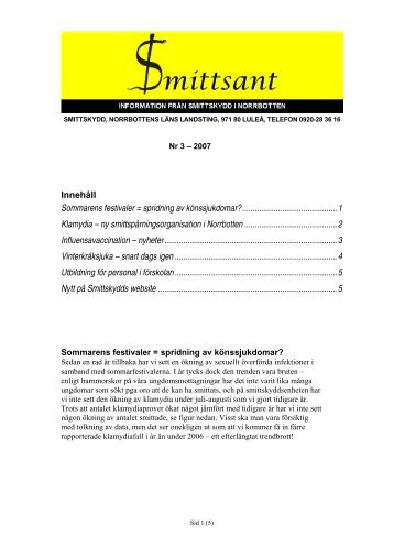 Smittsant nr 3 - NLLplus.se, Norrbottens Läns Landsting