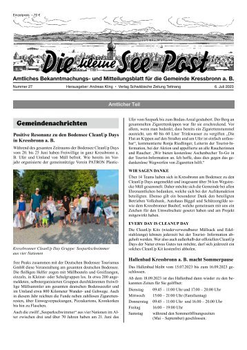 16.08.2023 Die kleine See-Post