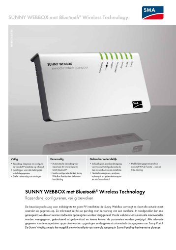 SUNNY WEBBOX met Bluetooth - SMA Solar Technology AG