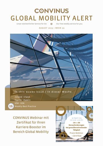 CONVINUS Global Mobility Alert - Week 33.2023