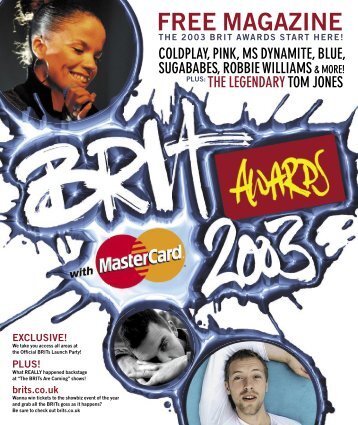 The BRIT Awards 2003 with Mastercard - Show Programme