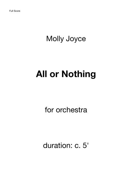 All or Nothing - Orchestra - Score - Aug 19 2023