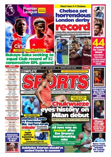 COMPLETE SPORTS - MONDAY, AUG 21, 2023