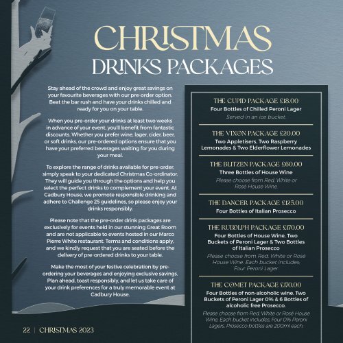 DoubleTree by Hilton, Cadbury House - An Enchanted Forest Christmas Brochure 2023