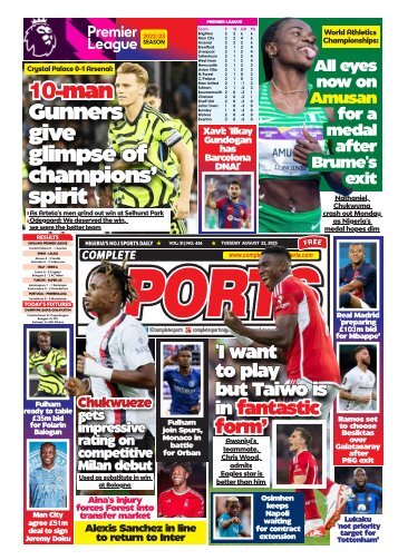 COMPLETE SPORTS - TUESDAY, AUG 22, 2023