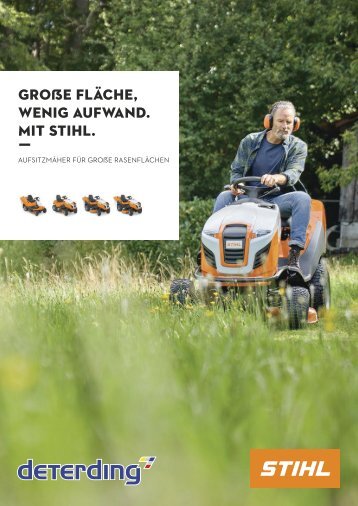 STIHL Broschüre Aufsitzmäher und Rasentraktoren - bei Deterding