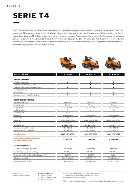 STIHL Broschüre Aufsitzmäher und Rasentraktoren - bei Deterding