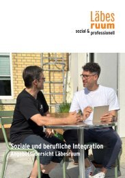 Soziale und berufliche Integration: Angebotsübersicht Läbesruum 