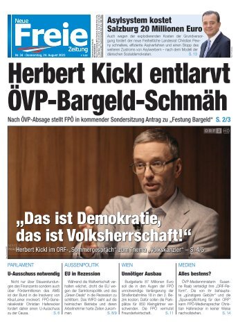 Herbert Kickl entlarvt ÖVP-Bargeld-Schmäh
