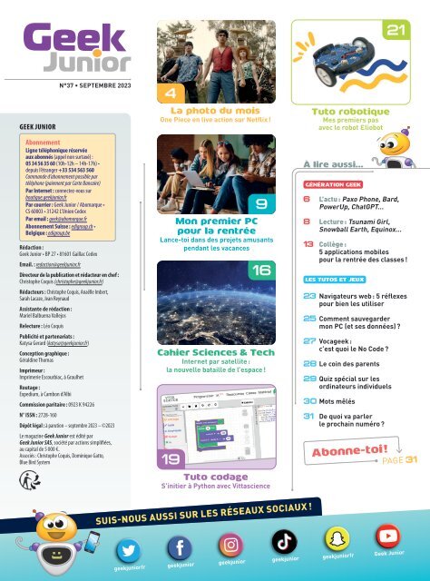 Geek Junior N°37 -septembre 2023 - Extrait