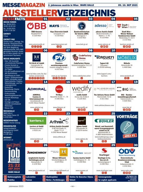 Das MesseMagazin zur jobmesse austria in Wien 2023