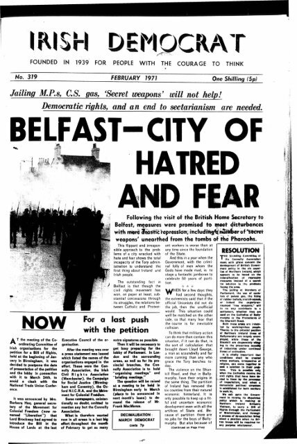 Irish Democrat February 1971