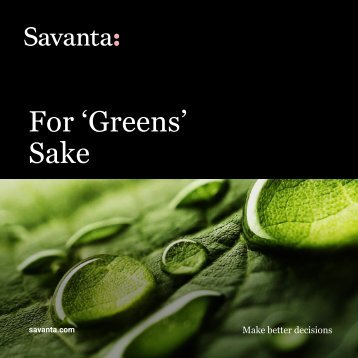 Savanta - For Greens Sake (Financial Services report)