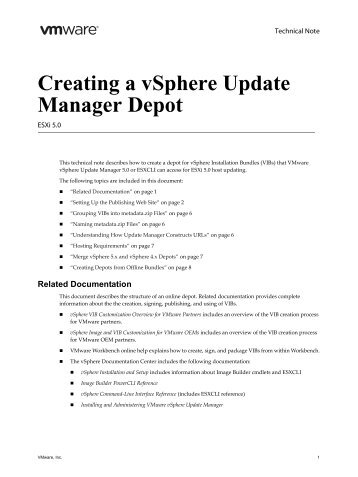 Create a vSphere Update Manager Depot - VMware