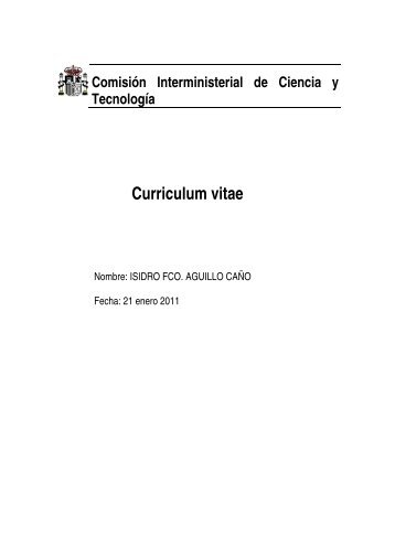 Comisión Interministerial de Ciencia y Tecnología Curriculum vitae