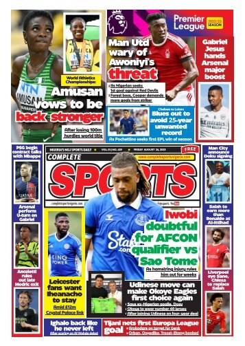 COMPLETE SPORTS - FRIDAY, AUG 25, 2023