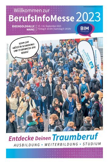BIM - BerufsInfoMesse 2023 - Eine Sonderveröffentlichung aus dem Zeitungsverlag Schenk (Journal LOKAL - die lokale Zeitung)