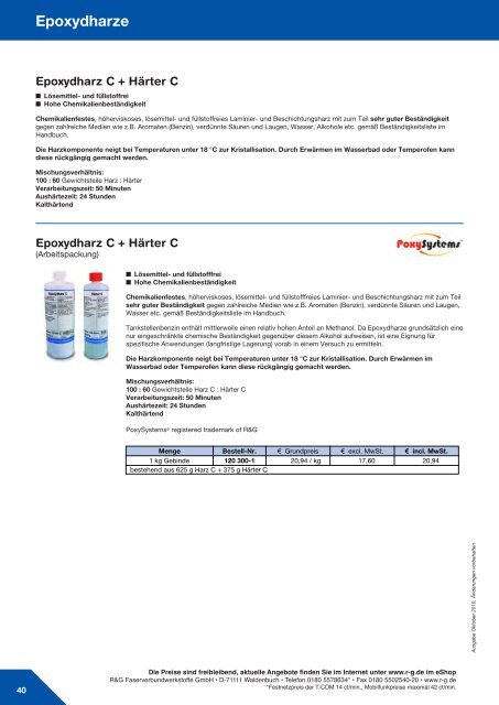 Epoxydharze - R&G Wiki - R&G Faserverbundwerkstoffe GmbH