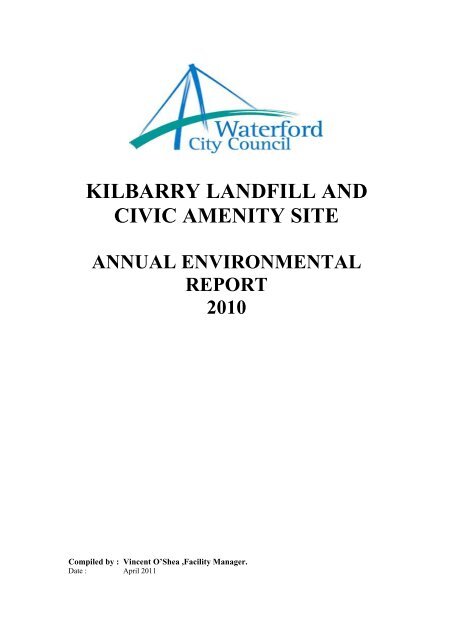 kilbarry landfill and civic amenity site annual environmental report ...