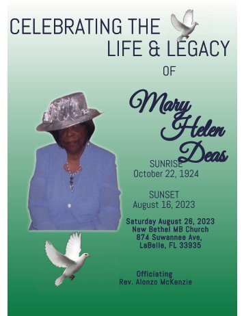 Mary Deas Memorial Program