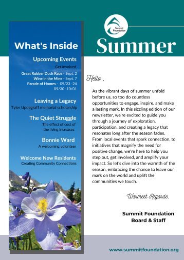 Summer 2023 Newsletter