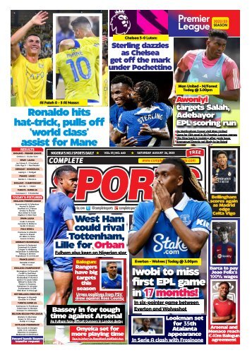 COMPLETE SPORTS - SATURDAY, AUG 26, 2023