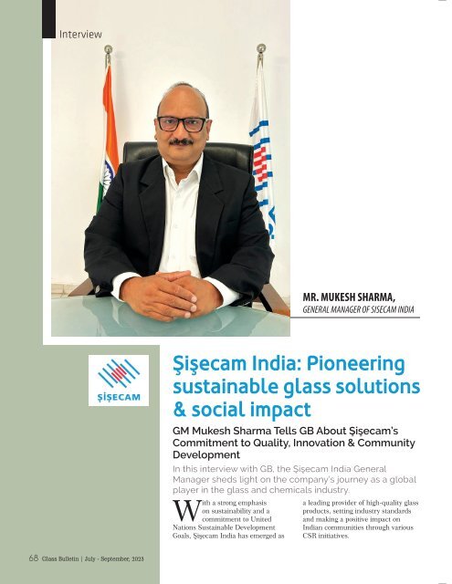 Sisecam India: Pioneering sustainable glass solutions & social impact