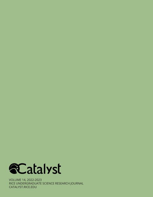 [Rice Catalyst Issue 14]