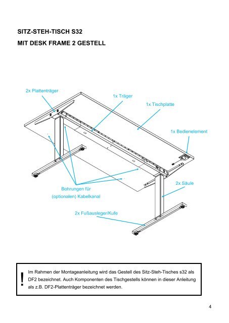 Montageanleitung Sitz-Steh-Tisch s32