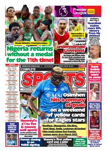 COMPLETE SPORTS - MONDAY, AUG 28, 2023