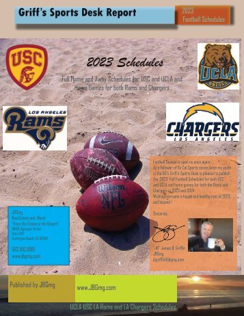 2023  Football Schedules  UCLA, USC and Home Games  Rams Chargers 