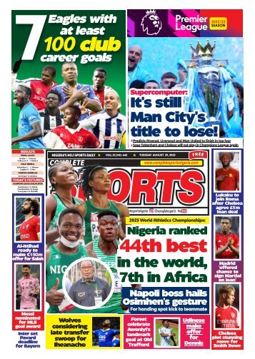 COMPLETE SPORTS - TUESDAY, AUG 29, 2023