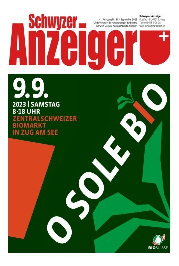 Schwyzer Anzeiger – Woche 35 – 1. September 2023